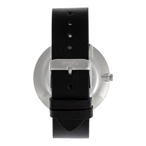 Simplify The 6400 Leather-Band Watch w/Date - Silver/Black - SIM6403