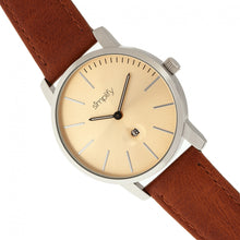 Load image into Gallery viewer, Simplify The 4700 Leather-Band Watch w/Date - Silver/Camel - SIM4704