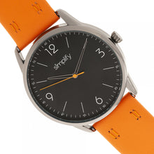 Load image into Gallery viewer, Simplify The 6300 Leather-Band Watch - Orange/Black - SIM6305

