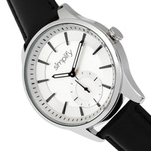 Load image into Gallery viewer, Simplify The 6600 Series Leather-Band Watch - Black/Silver - SIM6601
