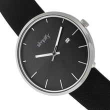 Load image into Gallery viewer, Simplify The 6400 Leather-Band Watch w/Date - Silver/Black - SIM6403
