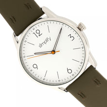 Load image into Gallery viewer, Simplify The 6300 Leather-Band Watch - Olive/White - SIM6302
