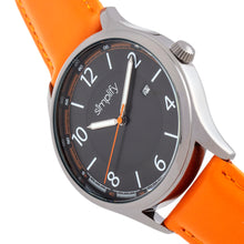 Load image into Gallery viewer, Simplify The 6900 Leather-Band Watch w/ Date - Orange - SIM6906
