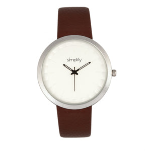 Simplify The 6000 Strap Watch - Silver/Brown - SIM6001