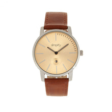 Load image into Gallery viewer, Simplify The 4700 Leather-Band Watch w/Date - Silver/Camel - SIM4704
