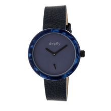 Load image into Gallery viewer, Simplify The 3700 Leather-Band Watch - Black/Navy - SIM3704