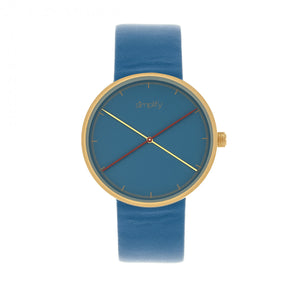 Simplify The 4100 Leather-Band Watch - Gold/Blue - SIM4107