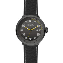 Load image into Gallery viewer, Simplify The 7100 Leather-Band Watch w/Date - Black/Yellow - SIM7105
