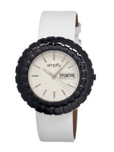 Load image into Gallery viewer, Simplify The 2100 Leather-Band Ladies Watch w/Date - Black/White/White - SIM2107