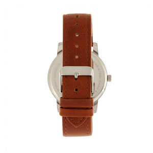 Simplify The 4700 Leather-Band Watch w/Date - Silver/Camel - SIM4704