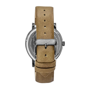 Simplify The 7000 Leather-Band Watch - Gunmetal/Brown - SIM7005