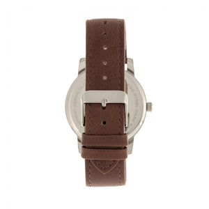 Simplify The 4700 Leather-Band Watch w/Date - Silver/Brown - SIM4703