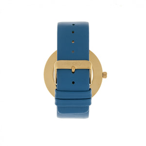Simplify The 4100 Leather-Band Watch - Gold/Blue - SIM4107