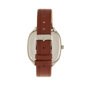 Simplify The 3500 Leather-Band Watch - Silver/Camel - SIM3505