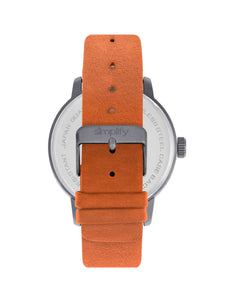 Simplify The 2500 Leather-Band Men's Watch w/ Date - Orange - SIM2506