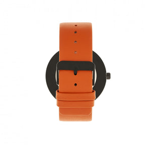 Simplify The 4100 Leather-Band Watch - Black/Orange - SIM4103