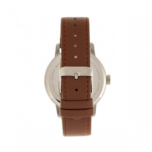 Simplify The 3400 Leather-Band Watch - Silver/Brown - SIM3403
