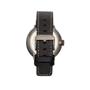 Simplify The 7100 Leather-Band Watch w/Date - Black/Silver - SIM7101