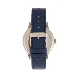 Simplify The 3400 Leather-Band Watch - Silver/Blue - SIM3404