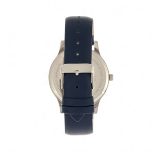 Simplify The 4300 Leather-Band Watch w/Date - Silver/Navy - SIM4304