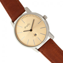 Load image into Gallery viewer, Simplify The 4700 Leather-Band Watch w/Date - Silver/Camel - SIM4704
