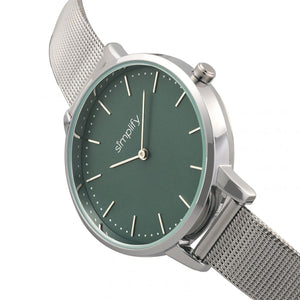 Simplify The 5800 Mesh Bracelet Watch - Silver/Teal - SIM5802