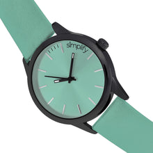 Load image into Gallery viewer, Simplify The 2400 Leather-Band Unisex Watch - Black/Seafoam - SIM2407
