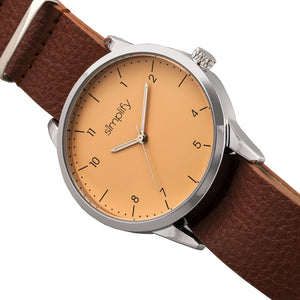 Simplify The 5600 Leather-Band Watch - Nude/Light Brown - SIM5604