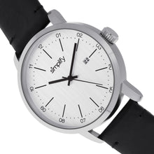 Load image into Gallery viewer, Simplify The 2500 Leather-Band Men&#39;s Watch w/ Date - Silver - SIM2501
