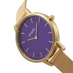 Simplify The 5800 Mesh Bracelet Watch - Gold/Purple - SIM5804