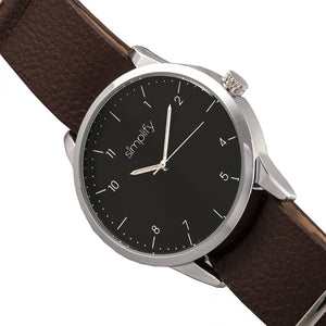 Simplify The 5600 Leather-Band Watch - Black/Brown - SIM5603
