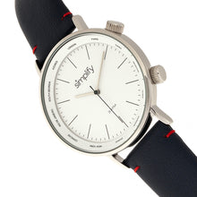 Load image into Gallery viewer, Simplify The 3300 Leather-Band Watch - Navy/White - SIM3302
