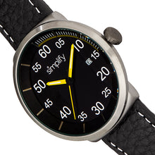Load image into Gallery viewer, Simplify The 7100 Leather-Band Watch w/Date - Black/Yellow - SIM7105
