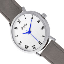 Load image into Gallery viewer, Simplify The 2900 Leather-Band Watch - Silver/Charcoal - SIM2902
