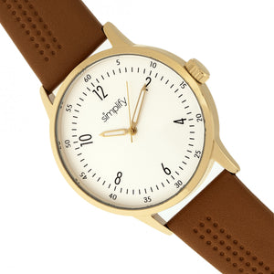 Simplify The 5700 Leather-Band Watch - Brown - SIM5704