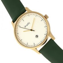Load image into Gallery viewer, Simplify The 4300 Leather-Band Watch w/Date - Gold/Green - SIM4305
