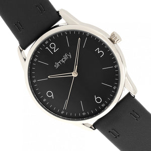 Simplify The 6300 Leather-Band Watch - Black - SIM6303