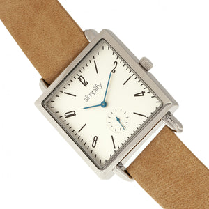 Simplify The 5000 Leather-Band Watch - Khaki/White - SIM5005