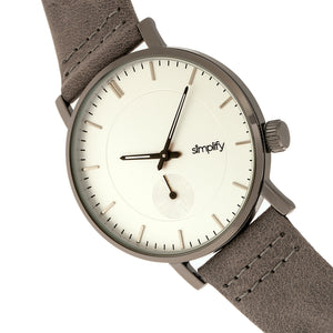 Simplify The 3600 Leather-Band Watch - Silver/Grey - SIM3602