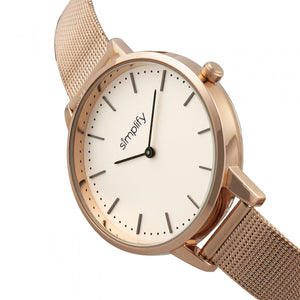 Simplify The 5800 Mesh Bracelet Watch - Rose Gold/White - SIM5805