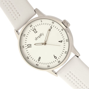 Simplify The 5700 Leather-Band Watch - White - SIM5701