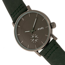 Load image into Gallery viewer, Simplify The 3600 Leather-Band Watch - Charcoal/Green - SIM3606
