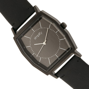 Simplify The 5400 Leather-Band Watch - Black  - SIM5404