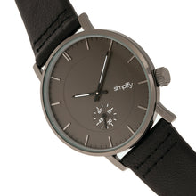 Load image into Gallery viewer, Simplify The 3600 Leather-Band Watch - Charcoal/Black - SIM3604
