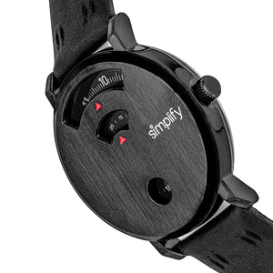 Simplify The 7000 Leather-Band Watch - Black - SIM7004