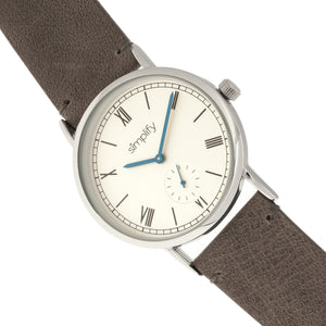 Simplify The 5100 Leather-Band Watch - Charcoal/White - SIM5103