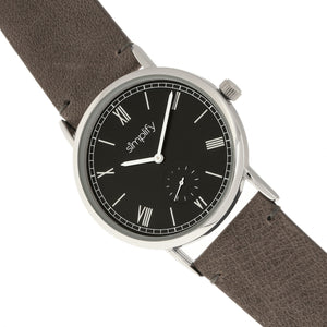 Simplify The 5100 Leather-Band Watch - Charcoal/Black - SIM5104