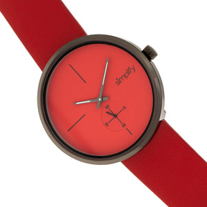 Simplify The 4400 Leather-Band Watch - Red - SIM4406