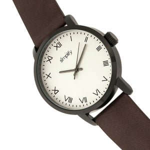 Simplify The 4200 Leather-Band Watch - Plum - SIM4206