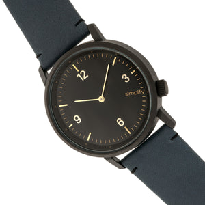 Simplify The 5500 Leather-Band Watch - Black/Slate - SIM5504